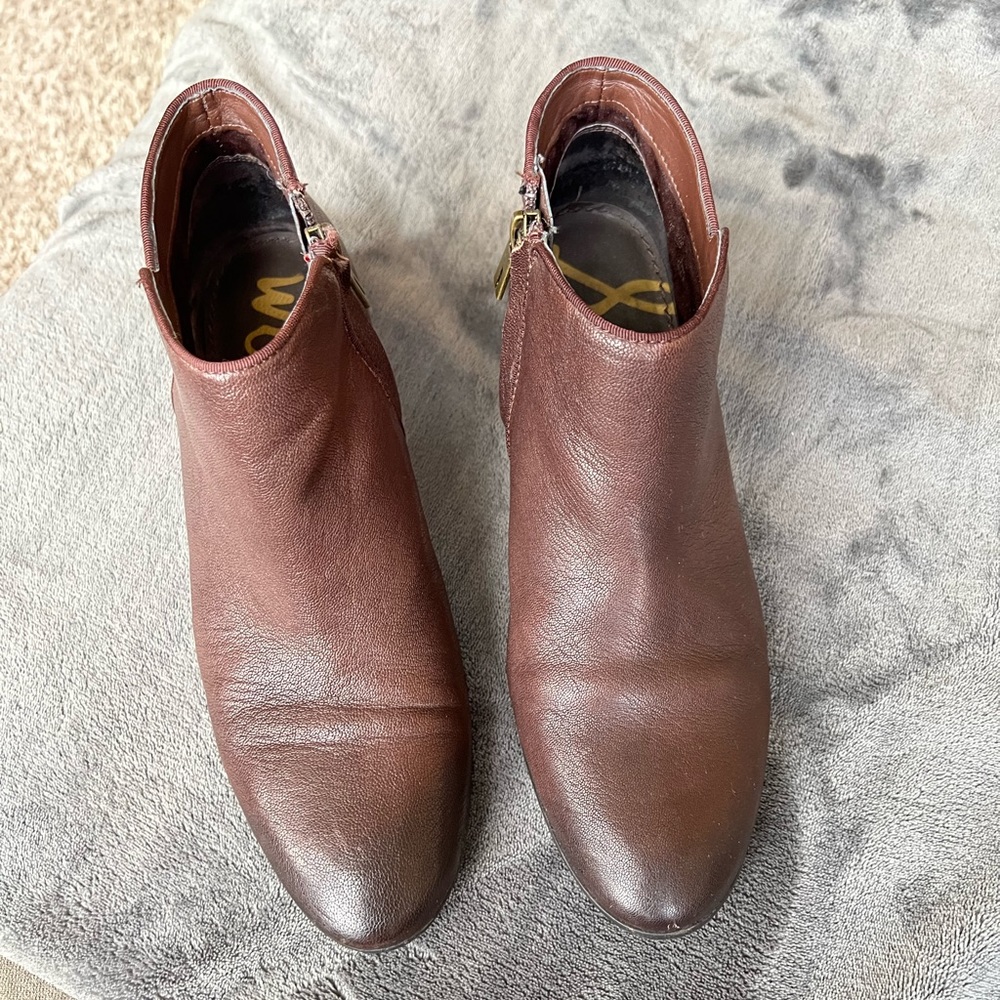 Sam Edelman brown leather booties size 9.5